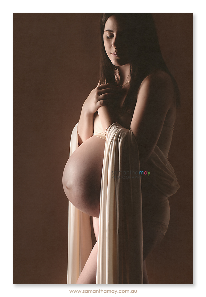 draped pregnant woman